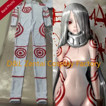 

Free Shipping DHL Shiro of Deadman Wonderland White Spandex Superhero 2016 Halloween Costume DW1719
