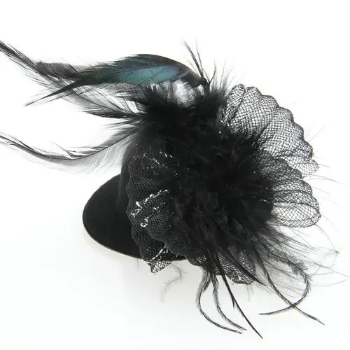 

Organza veil foil hat mini top hat hair clip