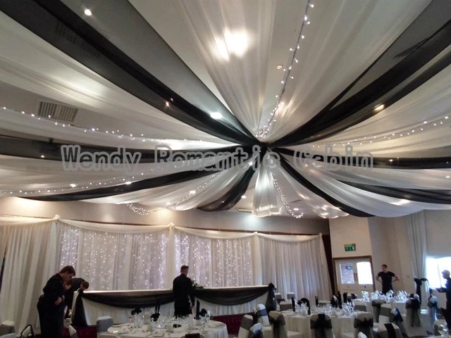 10m X 0 45m 24pcs Party Black White Ceiling Drape Canopy Drapery For 10m X 0 45m 24pcs Party Black White Ceiling Drape Canopy Drapery For Wedding Decoration
