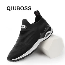 

QIUBOSS Casual Shoes Men Breathable Air Cushion Sneakers Slip-on Adult Male Tennis Trainers Men's Shoes