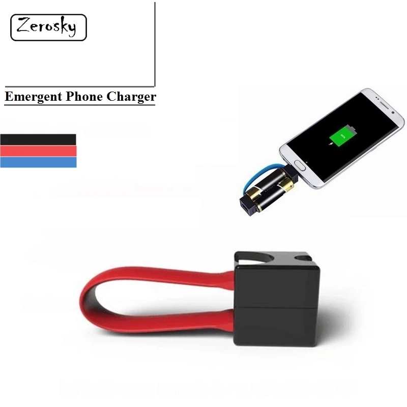 Zerosky Мини Портативный магнитный AA/AAA батарея питание микро USB аварийный телефон зарядное устройство для Samsung Android мобильный телефон