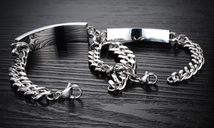 Модные Нержавеющая сталь браслет пару изделий цепи, хрустальное Сердце Браслеты Байкер, свадебный браслет GS709