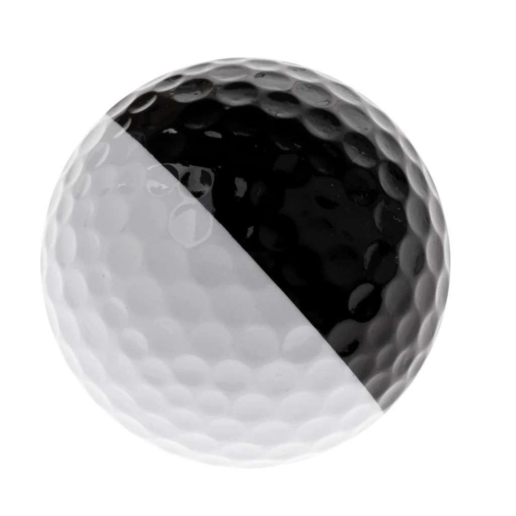 MagiDeal القياسية كرة جولف-لينة كرات ممارسة الكرة الأسود و الأبيض-مزدوجة طبقة التدريب المطاط كرات الجولف