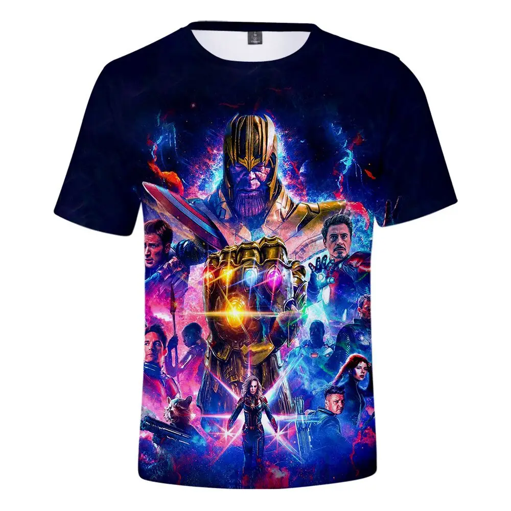 Супергерой Marvel 3D футболка, детские пижамы с рисунком «Мстители 4 завершающей квантовой сфере Железный Супермен, Мстители, Короткие брендовые дизайнер детская 3d футболка