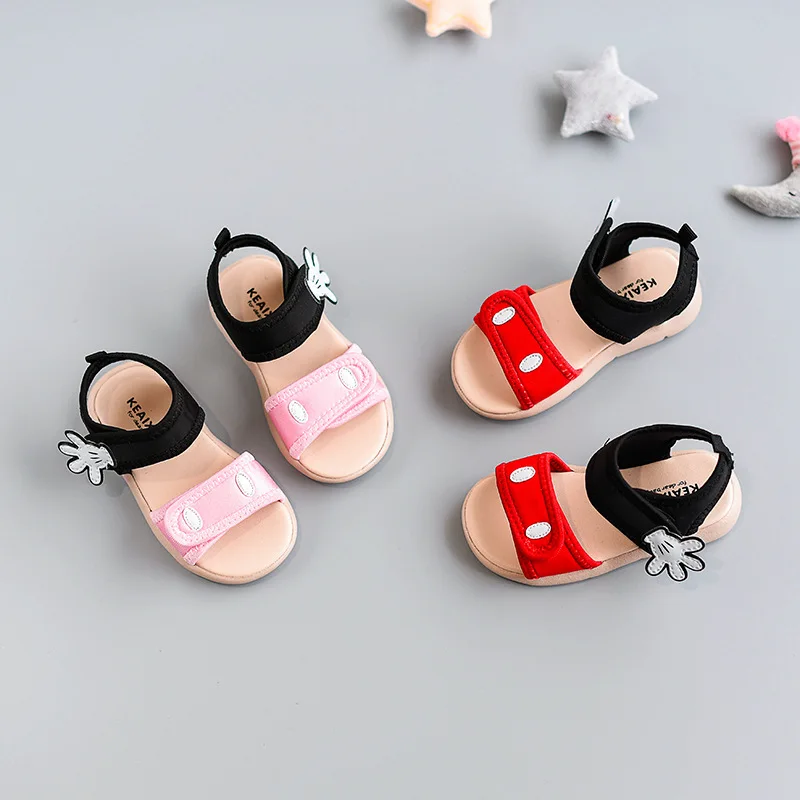 

So cute cartoon shoes gilrs casual soft botton holiday comfortable kids beach shoes baby first walkers ( we have red color now