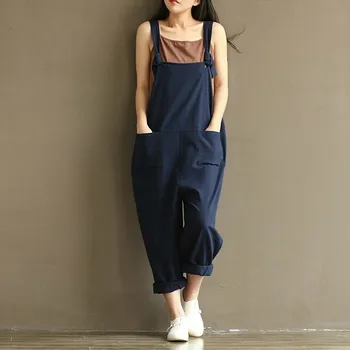 

Casual Rompers Womens Jumpsuits Sleeveless Backless Casual Loose Solid Overalls Retro Strapless Playsuits Oversized Harajuku