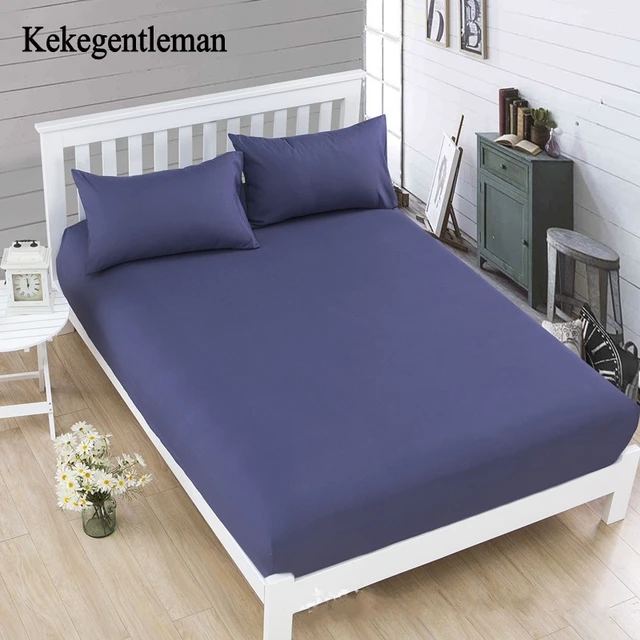 kekegentleman 1pcs fitted sheet solid color bed sheet bed covers solid color sheet