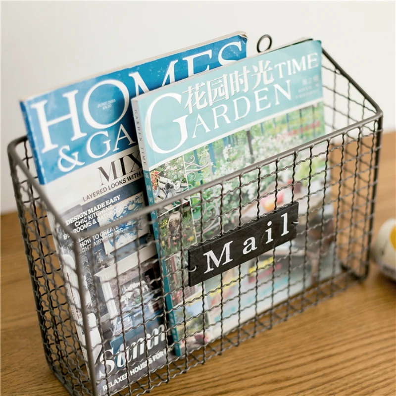 Wall Hanging Creative Newspaper Holder Living Room 36X13X28cm Metal Magazine RackMagazine Racks