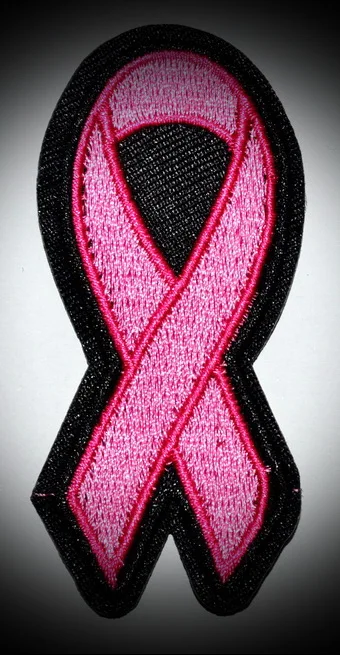 

CRIME Breast Awareness Pink Ribbon Embroidered Iron on Sew on Patch