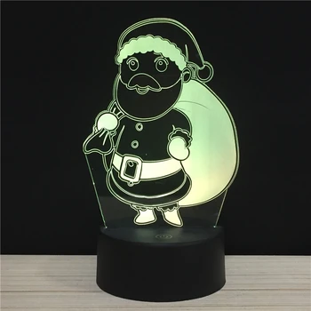 

3D Light Merry Christmas colorful touch lights LED 7 colors Santa Claus Snowman Xmas present Night lamp remote lighting gifts ML
