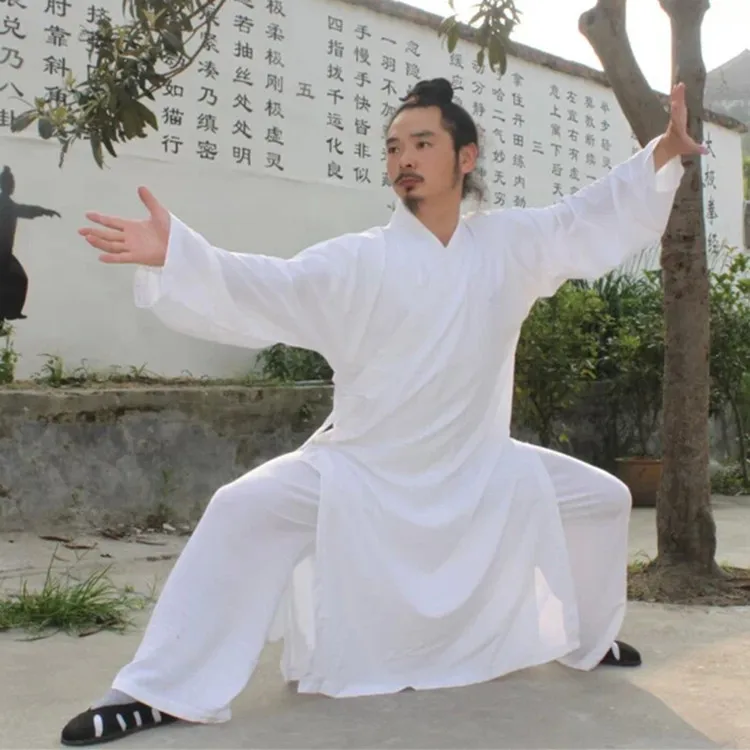 

Custom High-grade white black Tai chi Uniform Wudang Taoist Robe Shaolin Monk Suit Martial arts Clothes Wing Chun wushu clothing
