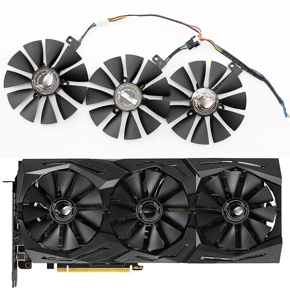 Koop FreeShipping T129215SH T129215SL 12 V 0.30A Ventilator grootte 87mm 3 gaten Voor ASUS ROG STRIX RTX 2070 O8G GAMING Grafische Kaart Koelventilator