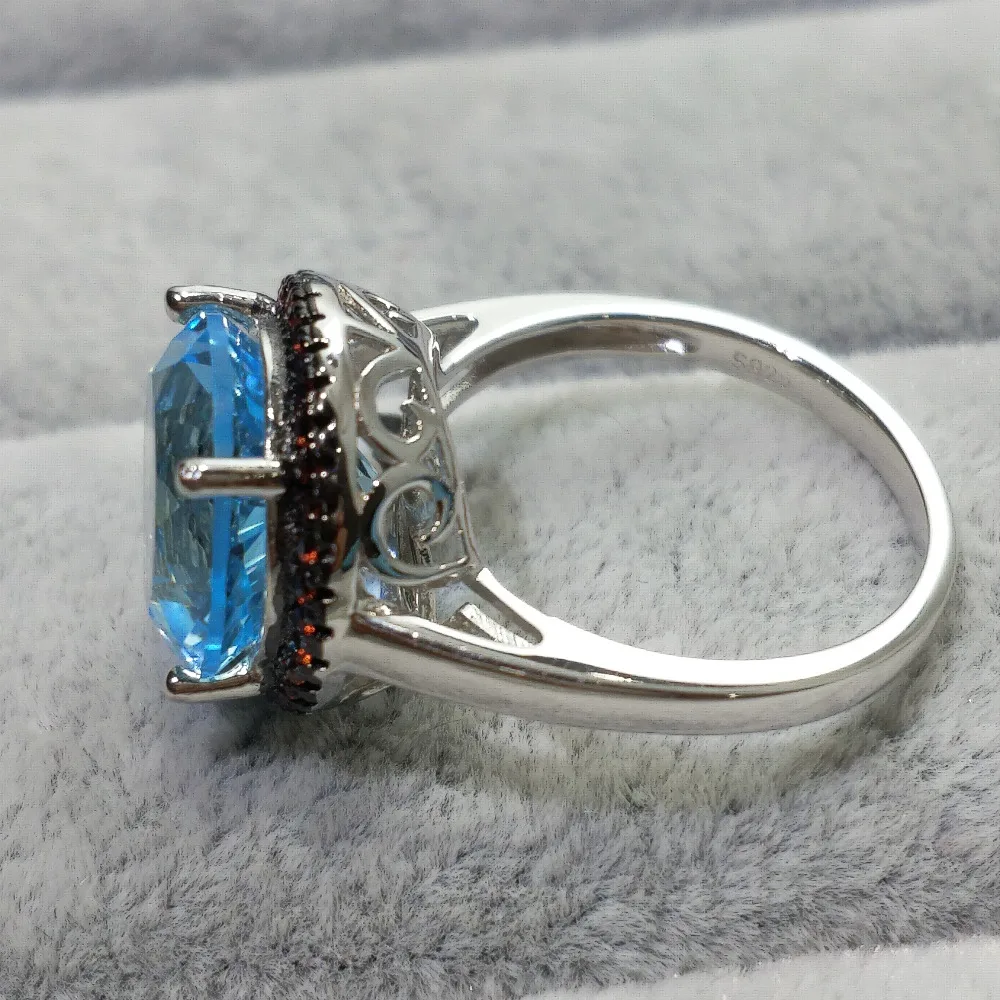FLZB, новое большое кольцо, натуральный камень с топазом 12 мм, серебро 925 пробы, с позолотой, 32 шт., натуральный гранат