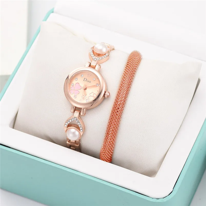 Fashion casual watches women gold small Light Luxury Girl Temperament Watch Bracelet Set Chain Watch Birthday Gift D25 (3)