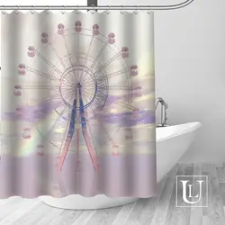 Большая распродажа Новый заказ Романтический колесо обозрения занавеска для душа с крючками для ванной комнаты водостойкая полиэфирная