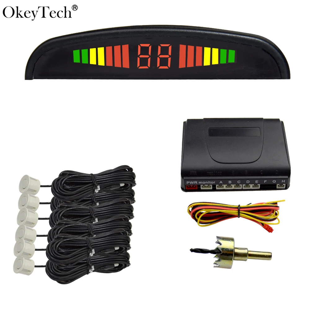 OkeyTech New Universal Buzzer Car Parking Sensor System with 6 Sensors