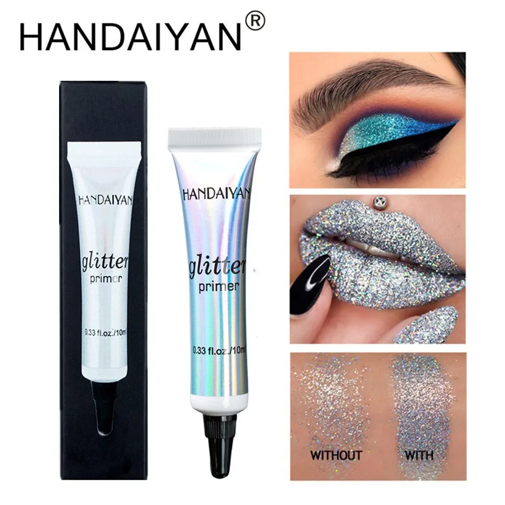 

HANDAIYAN Glitter Primer Makeup Base Foundation Cream Long Lasting Cosmetic Eyeshadow Highlighter Makeup Primer Base Make Up