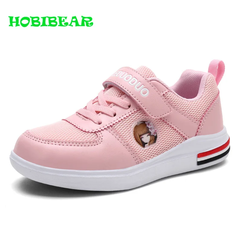 Girls Running Shoes Kids Pink Black School Shoes for Girls Comfortable Children Walking Sneakers Spring Summer Girls Sport Shoes