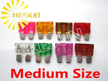 

Medium Size 1A 2A 3A 4A 5A 7.5A 10A 15A 20A 25A 30A 35A 40A 45A 50A 32V Auto Fuse Car Boat Motorcycle Blade Fuses ROHS x 100PCS