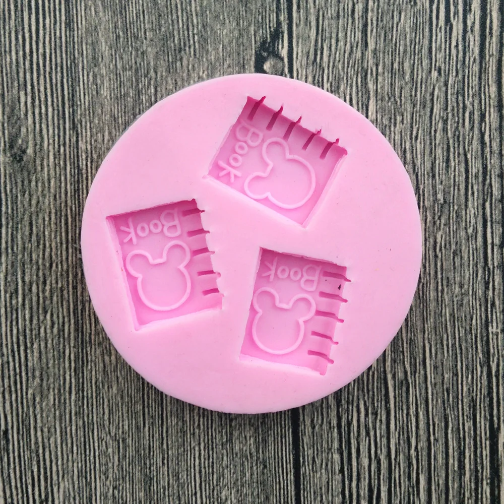 Feihuan 1pcs MK 0354 Book Silicone Cake Mold Cotton Candy Miniature Food Candle Molds, Fimo Mold