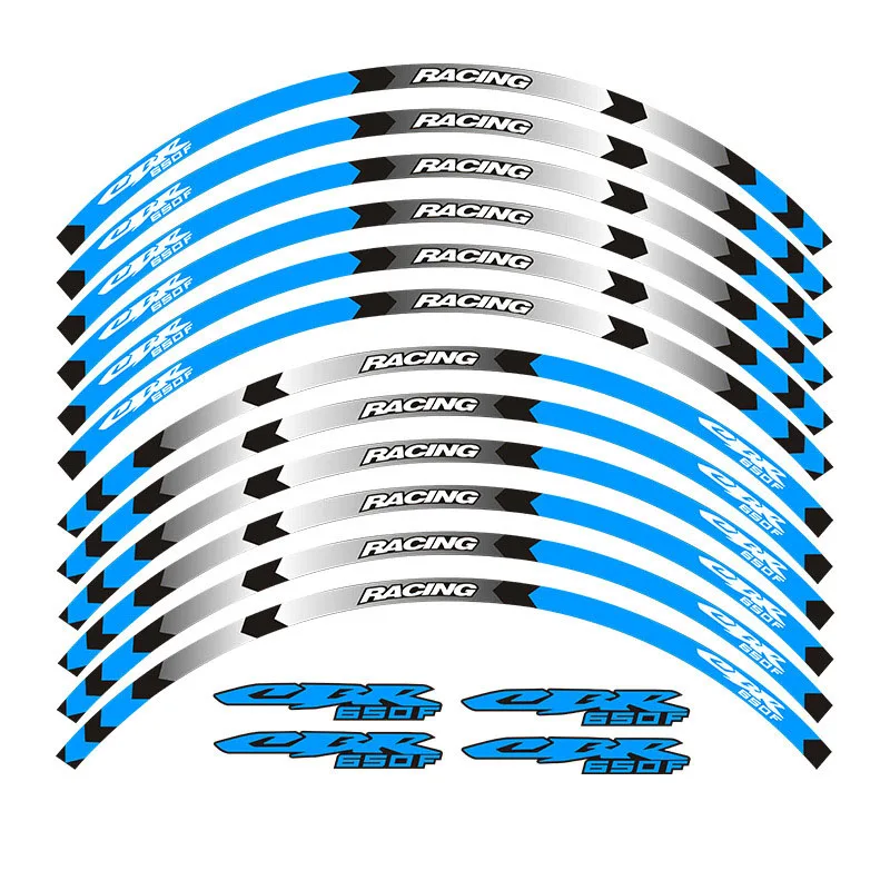 Для Honda CBR650F 12x Высокое качество подшипники мотоцикла колес отличительные светоотражающие наклейки обода в полоску CBR 650 F - Цвет: A Blue