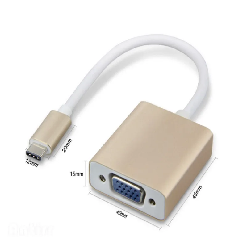 USB3.1 type C папа-VGA Женский адаптер usb type-C передача на VGA кабель HD 1080P для Macbook Chromebook Pixel Lumia 950XL