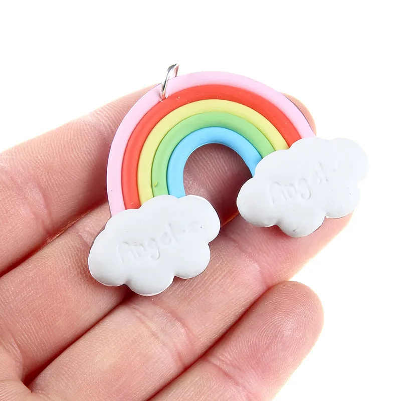 Buy New Arrival Trendy Plastic Colorful Rainbow Pendant charms for Making
