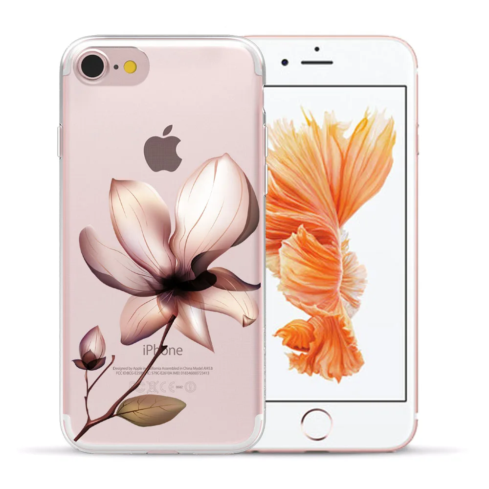 Сексуальный силиконовый чехол в стиле ретро с цветочным рисунком для iPhone 5 5S SE 6 6S 7