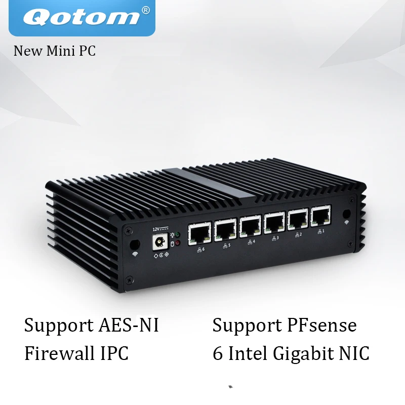 Best продажи Мини ПК с Celeron Core Pfsense AES-NI 6 Gigabit NIC маршрутизатор брандмауэра Поддержка Linux Безвентиляторный мини-ПК