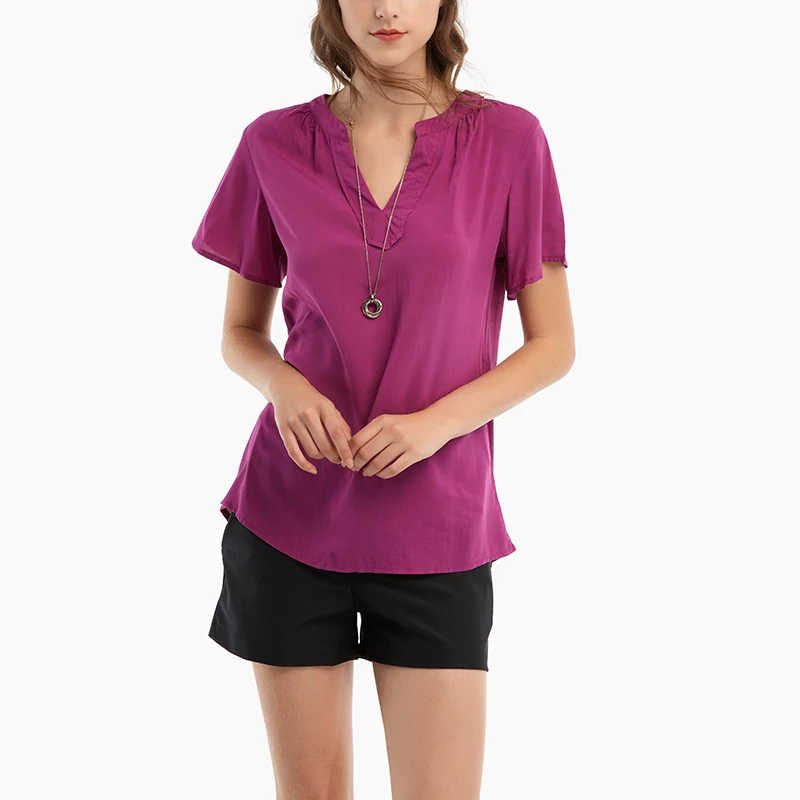2018 Summer New Women Casual Loose Solid Color T Shirt