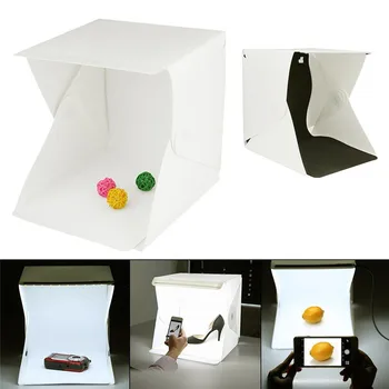 

Portable Folding Lightbox Photography LED Light Room Photo Studio Light Tent Soft Box Backdrops for Digital DSLR Camera 40*40CM