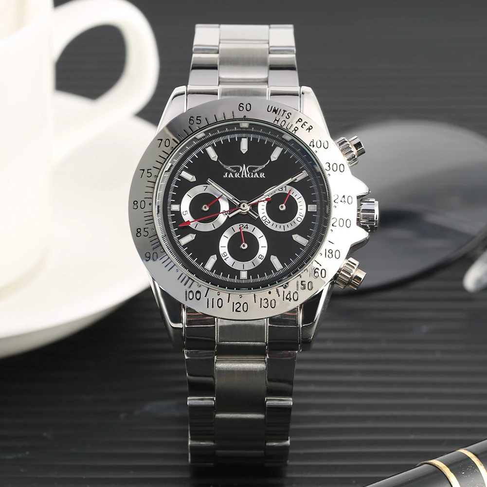 

Men's Automatic-self-winding Mechanical Watch Exquisite Arabic Digital Dial with Calendar Stainless Steel Skeleton Luminous Hand
