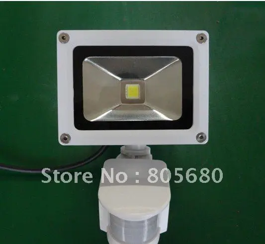 

free shipping promotion new 3pcs/lot PIR 10w led floodlight/led sensor flood lamp/white/black housing optional