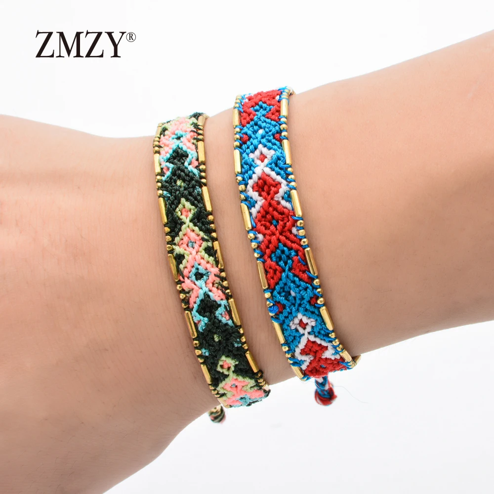 ZMZY 11 шт. разноцветные плетеные браслеты ручной работы с веревкой для женщин