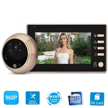 

4.3 inch 1MP HD Door Viewer Camera Monitor Video Doorbell Kit Recording Night Vision wifi doorbell