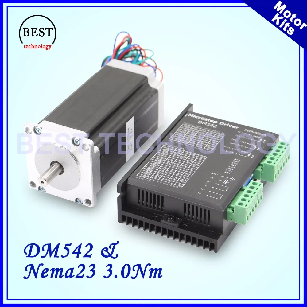 Nema 23 stepper motor kit 57x112mm motor 3 A 3.0 Nm 420Oz in & DM542 M542 1.0 4.2A DC 24 50v