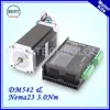 Комплект шагового двигателя Nema 23, 57x112 мм, двигатель 3 A 3,0 нм 420Oz-in и DM542 M542 1,0-256 A DC 24-50v Microstep для гравировки ЧПУ ► Фото 1/6