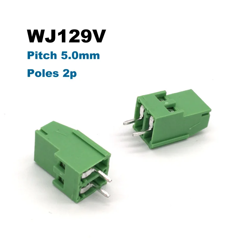 1500 шт. шаг 5 0 мм Винт PCB Клеммная колодка коннектор прямой контакт 2P 3P WJ129V
