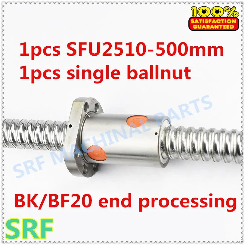 25 мм Ballscrew RM2510 комплект: 1 шт. SFU2510 проката Ballscrew L = 500 мм C7+ 1 шт. SFU2510 ballnut с BK/BF20 конец обработки для ЧПУ