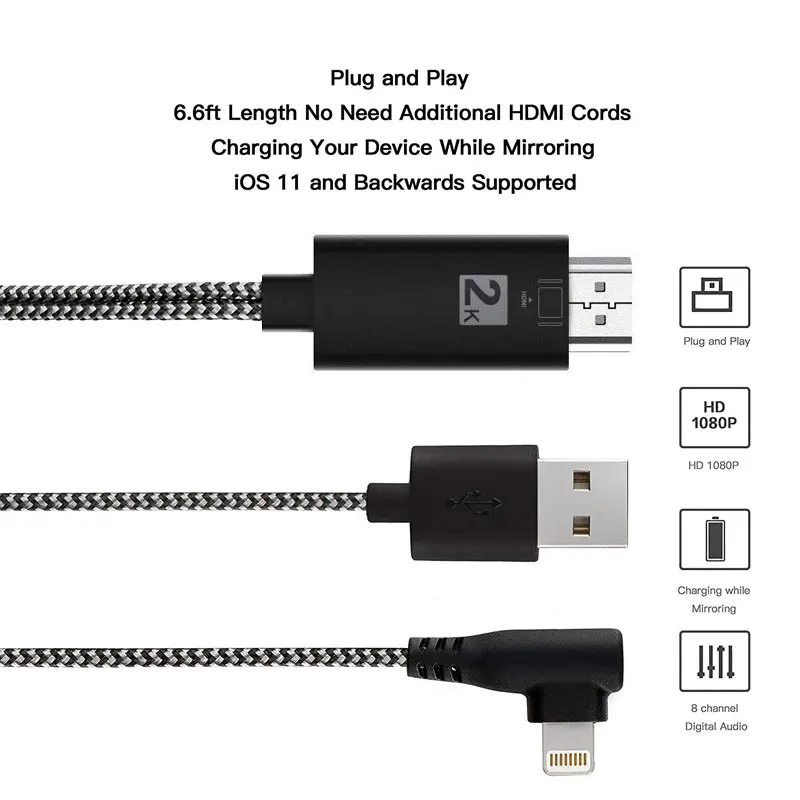 Для iPad к HDMI адаптер для Lightning к цифровому AV HDMI USB Кабельный разъем 1080P HD адаптеры для Iphone X 8/7/6/Ipad Air