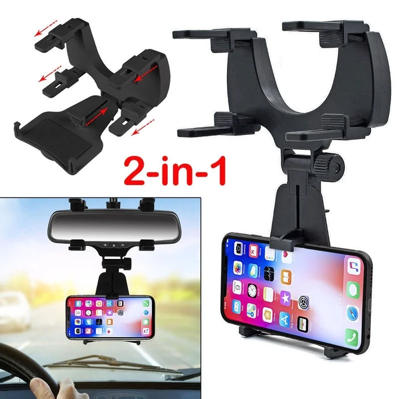 

Universal Car Rearview Mirror Phone Holder For Samsung S10 iPhone X Xs Max Mobile Phone Mount Stand GPS Holder Cradle