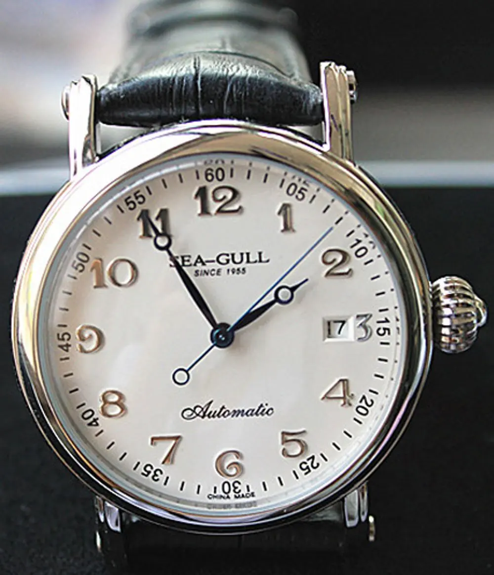 Seagull Classical M186s Automatic Artistic Men s Watch Arabic Digit Black Genuine Leather