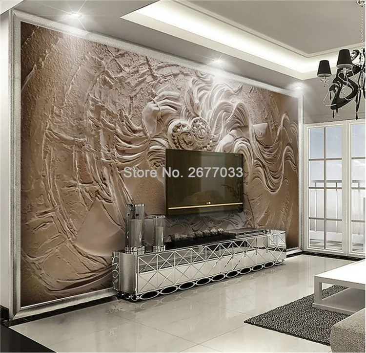 Custom Wall Cloth European Style 3D Relief Characters Sculpture Photo Wallpaper 3D Mural Living Room TV Backdrop Wall Covering