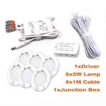 3 Вт* 6 шт./Набор Мини светодиодный крепление для светильника AC110V-240V Крытый plafondlamps с Светодиодный драйвер Питание вырез D60mm