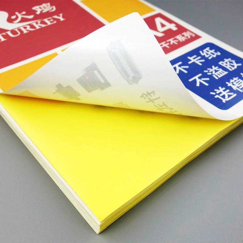 A4 Sticker Paper Label Sheets for inkjet / Laser Printer /Copier, Matt/Gloss kraft Surface, 80 Sheets Per Pack