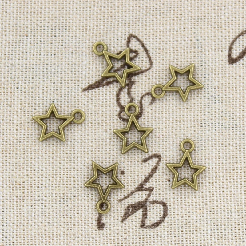 50pcs Charms Star Pentagram 13x10mm Handmade Pendant Making fit,Vintage TibetanBronze,DIY For Bracelet Necklace 