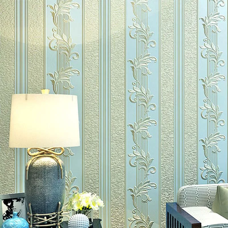 Us 38 71 34 Off Vertical Stripes 3d Wallpaper Roll For Bedroom Walls Non Woven Wallpapers Wall Murals Wallpaper Flowers Decorative Wall Panels In