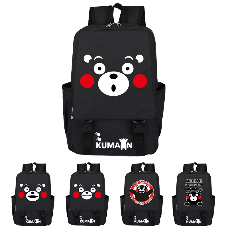 

High-Q Unisex Anime Cos Cartoon Anime Kumamon backpack Children's School Student bag canvas unisex anime Backpack