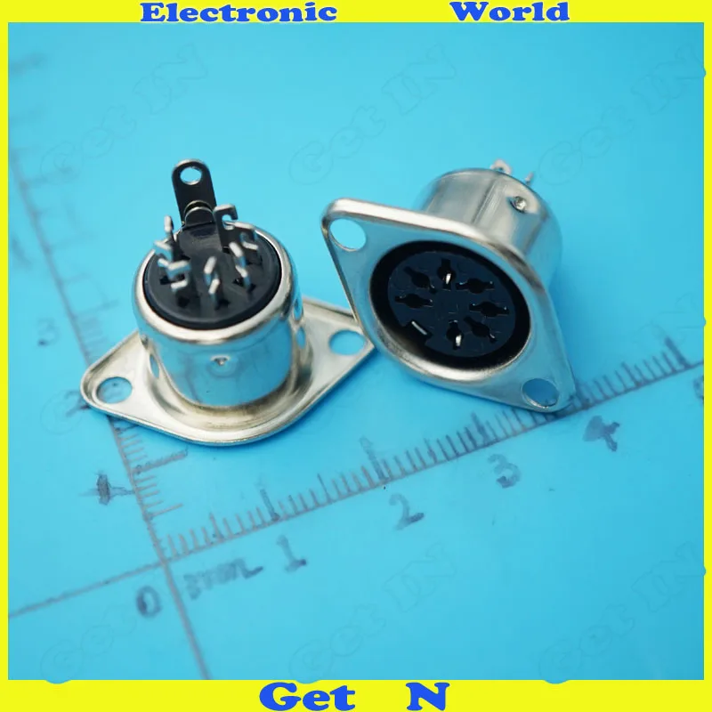 100pcs DIN 7Pins Female Connectors Socket 7P Cable Connector S Terminal