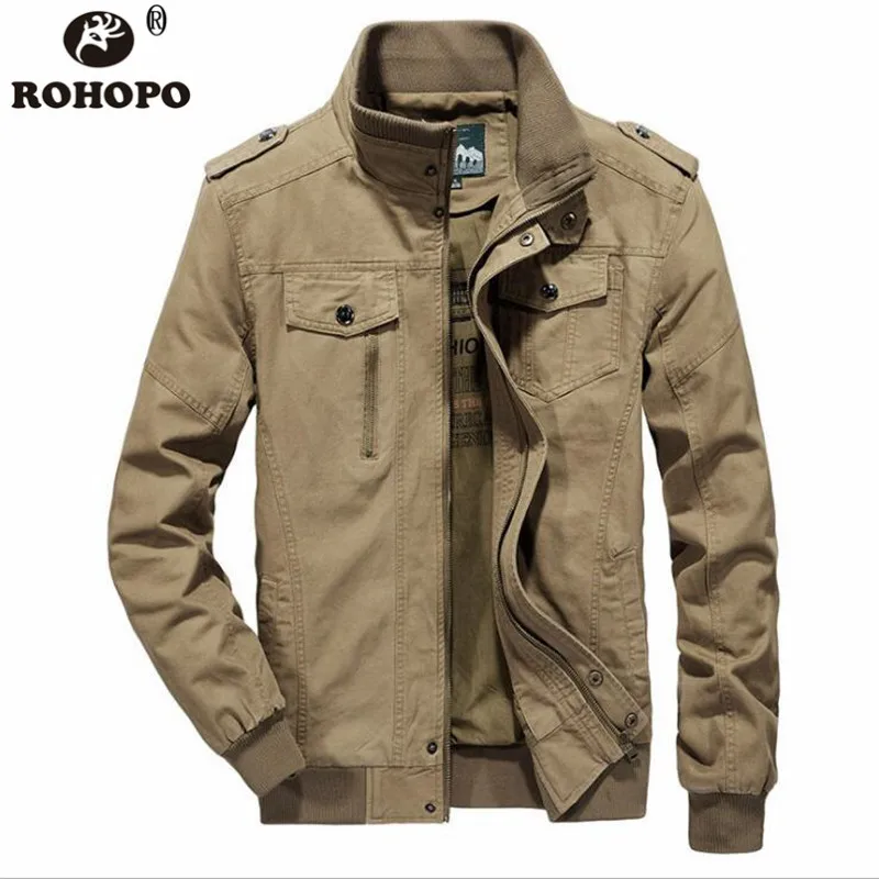 100% Cotton Military Bomber Jacket Coat Winter Autumn Band Shoulder Army Cargo Outwear Coats Male Pockets Tooling Overcoats Men
